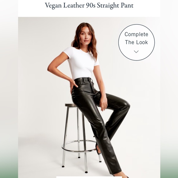 Abercrombie Vegan Leather 90s Straight Pants - Picture 2 of 6